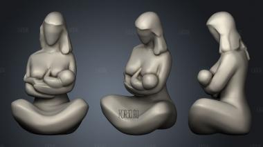 Breastfeeding mother stl model for CNC