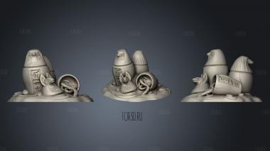 Canopic Jars stl model for CNC