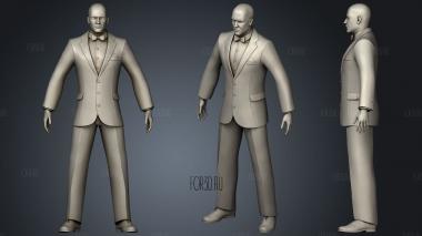 Classic Suit for men stl model for CNC