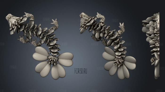 Clover Dragon Baby 3d stl for CNC