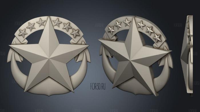 Command At Sea Breast Badge 3d stl for CNC