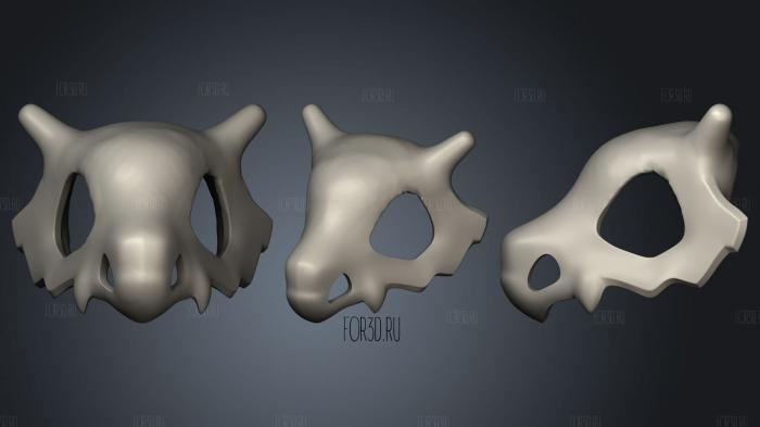 Cubone Dog Mask 3d stl for CNC