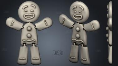 Flexi Gingerbread Man stl model for CNC