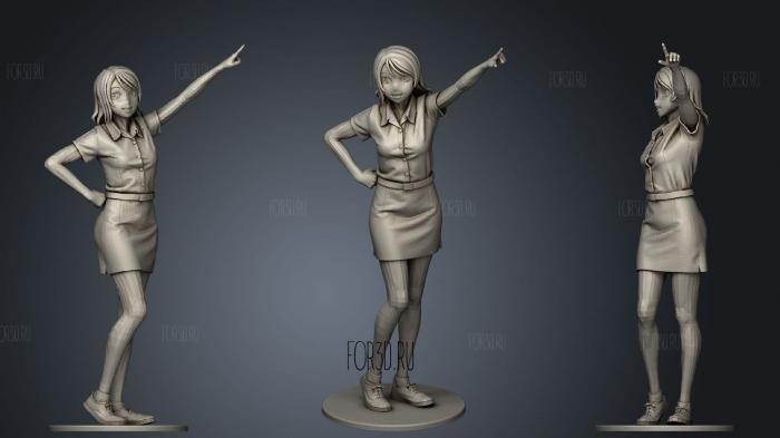 Freshy Girl 3d stl for CNC