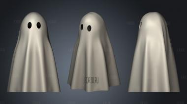Ghost Keychain stl model for CNC