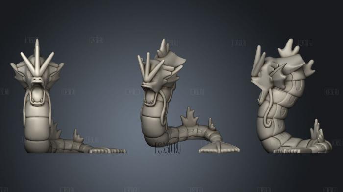 Gyarados 3d stl for CNC