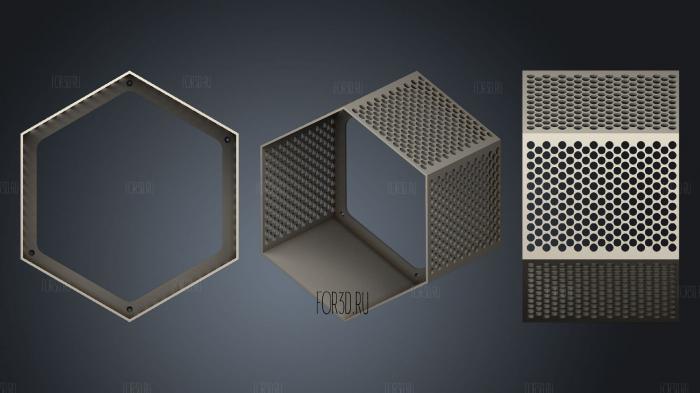 Hexagon fractal shelf 3d stl for CNC