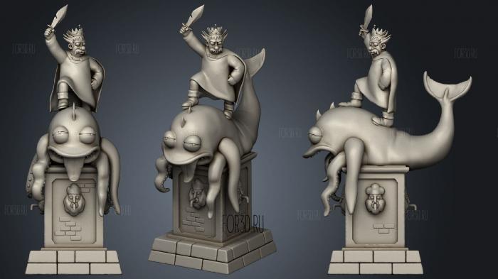 King Zog statue 3d stl for CNC