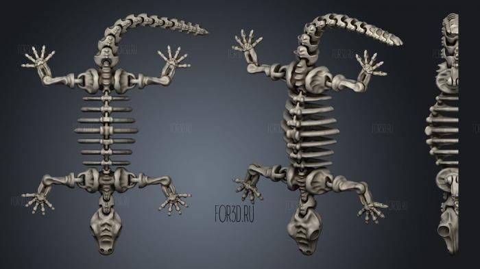Mag Flexi Gecko Skeleton 3d stl for CNC