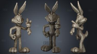 Minecraft Bugs Bunny stl model for CNC