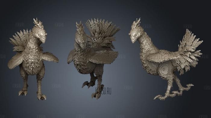 Minecraft Chocobo 3d stl for CNC