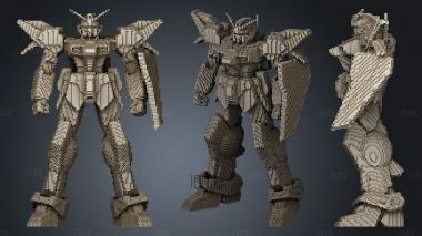 Minecraft Gundam stl model for CNC