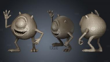 Minecraft Monsters Inc Mike stl model for CNC