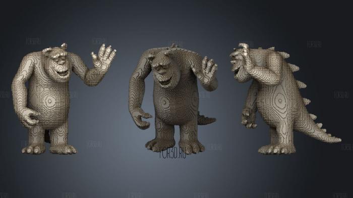 Minecraft Monsters Inc Sully 3d stl for CNC