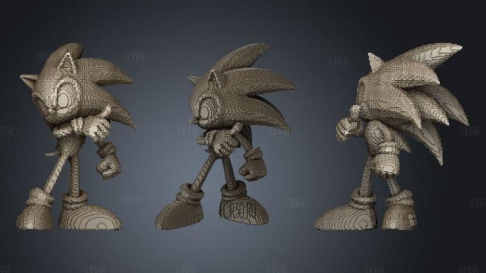 Minecraft Sonic The Hedgehog 3d stl for CNC