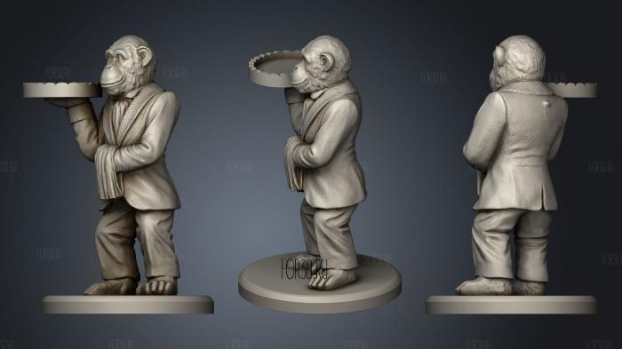 Monkey Butler Ring Holder 3d stl for CNC