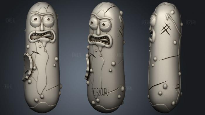 Pickle rick 2 injured and angry 3d stl for CNC