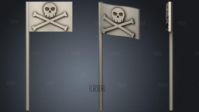 Pirate Flag 3d stl for CNC