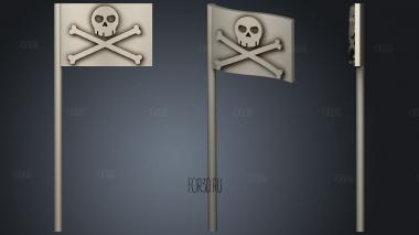 Pirate Flag stl model for CNC