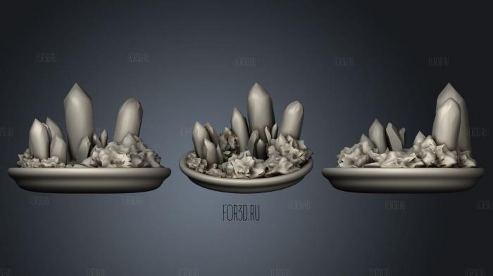 Plate of crystals 3d stl for CNC