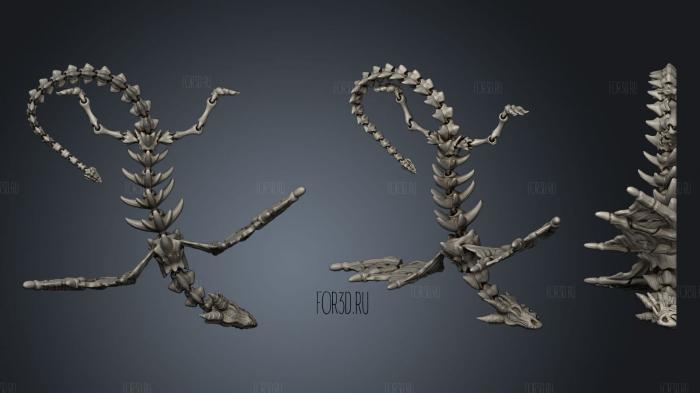 Skeletal Dragon 3d stl for CNC