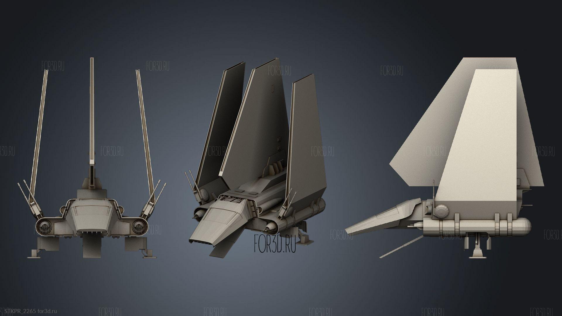 Star Wars Imperial Lambda Shuttle | 3d stl model for CNC