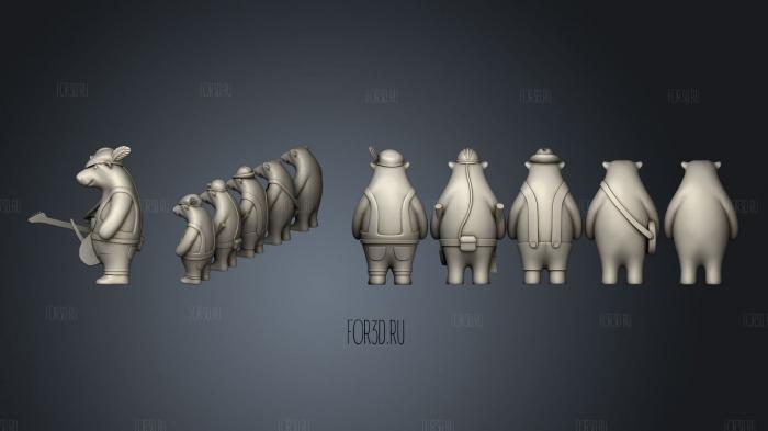 Stylized Bear 3d stl for CNC