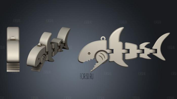 Tiny Shark Flexy Keychain 3d stl for CNC