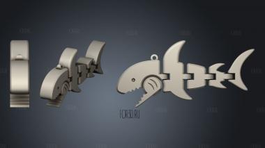 Tiny Shark Flexy Keychain stl model for CNC