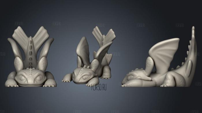 Toothless Dragon 3d stl for CNC