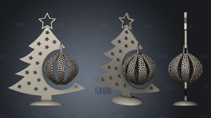 Voronoi Christmas Bauble 3d stl for CNC