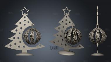Voronoi Christmas Bauble stl model for CNC