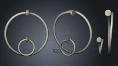 White metal bracelet and ring stl model for CNC