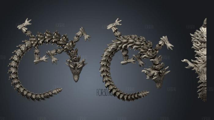 Zandhros Articulated Dragon 3d stl for CNC