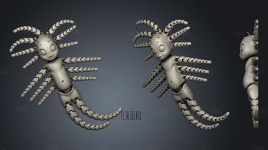 Baby squid alien stl model for CNC