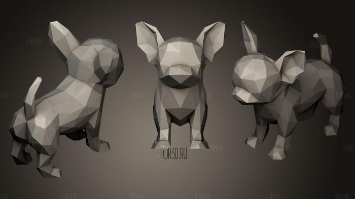 Low Poly Chihuahua Dog STL stl model for CNC