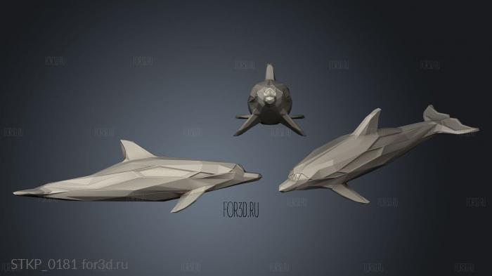 Polygonal Dolphin Parametric 3d stl модель для ЧПУ