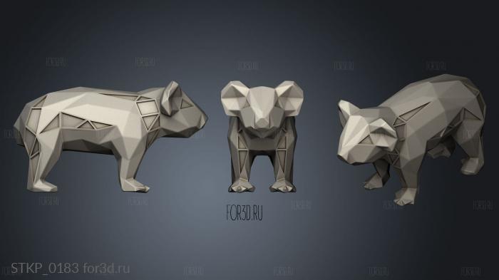 Polygonal Koala Parametric 3d stl модель для ЧПУ