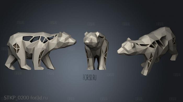 Voronoi Bear 3d stl модель для ЧПУ