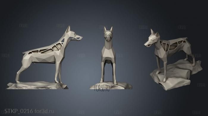 Voronoi Doberman Pinscher stl model for CNC