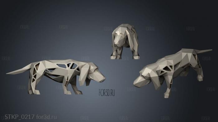 Voronoi Dog Basset Hound stl model for CNC