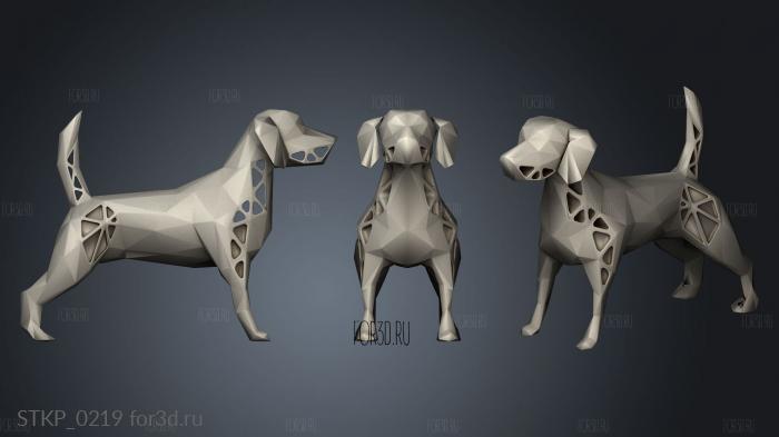 Voronoi Dog stl model for CNC