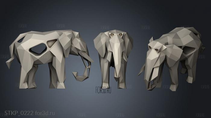 Voronoi Elephant stl model for CNC