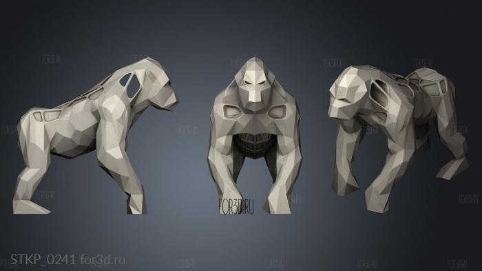 Voronoi Gorilla 3d stl модель для ЧПУ