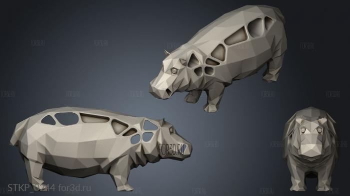 Voronoi Hippo 3d stl модель для ЧПУ