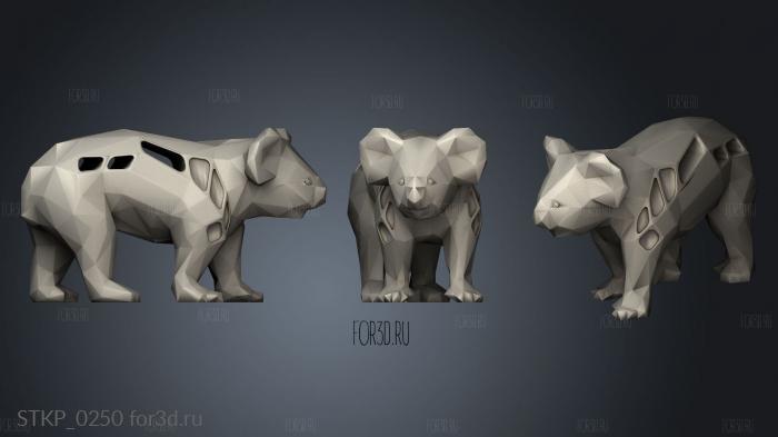 Voronoi Koala Pose 3d stl модель для ЧПУ