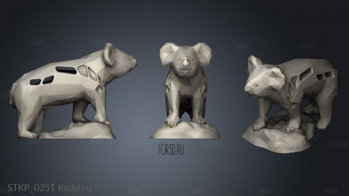 Voronoi Koala Rock 3d stl модель для ЧПУ