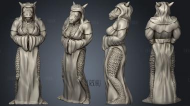 Dungeons and Monsters Female Dragon Born Mini stl model for CNC