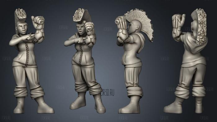 Female Human Rigger Bighand 3d stl for CNC
