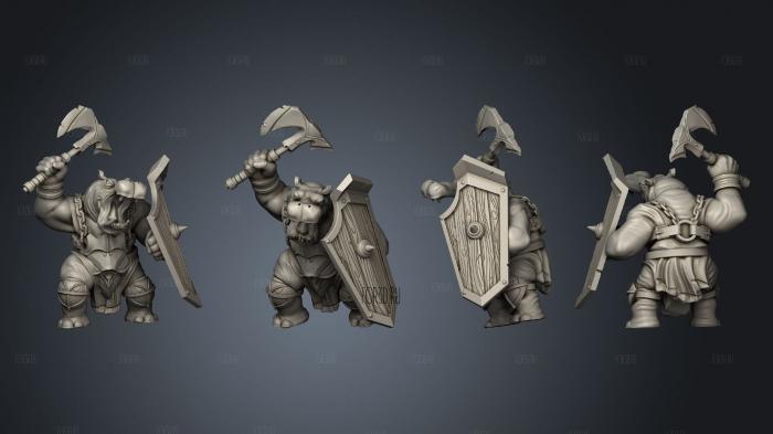 Hippo Warrior Shield 2 Variations 2 3d stl for CNC